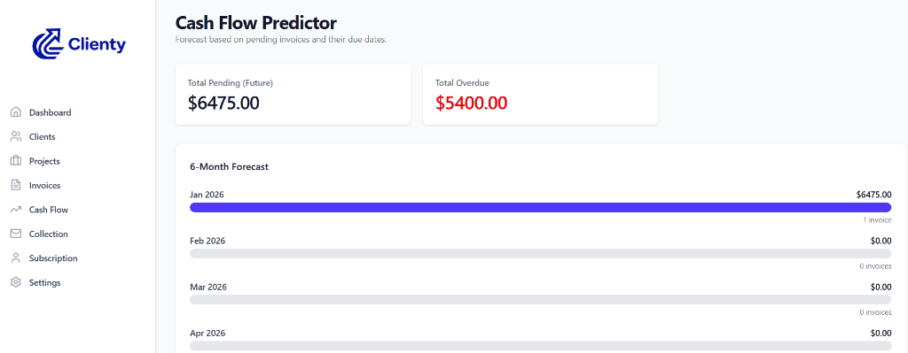 Cash Flow Predictor Interface